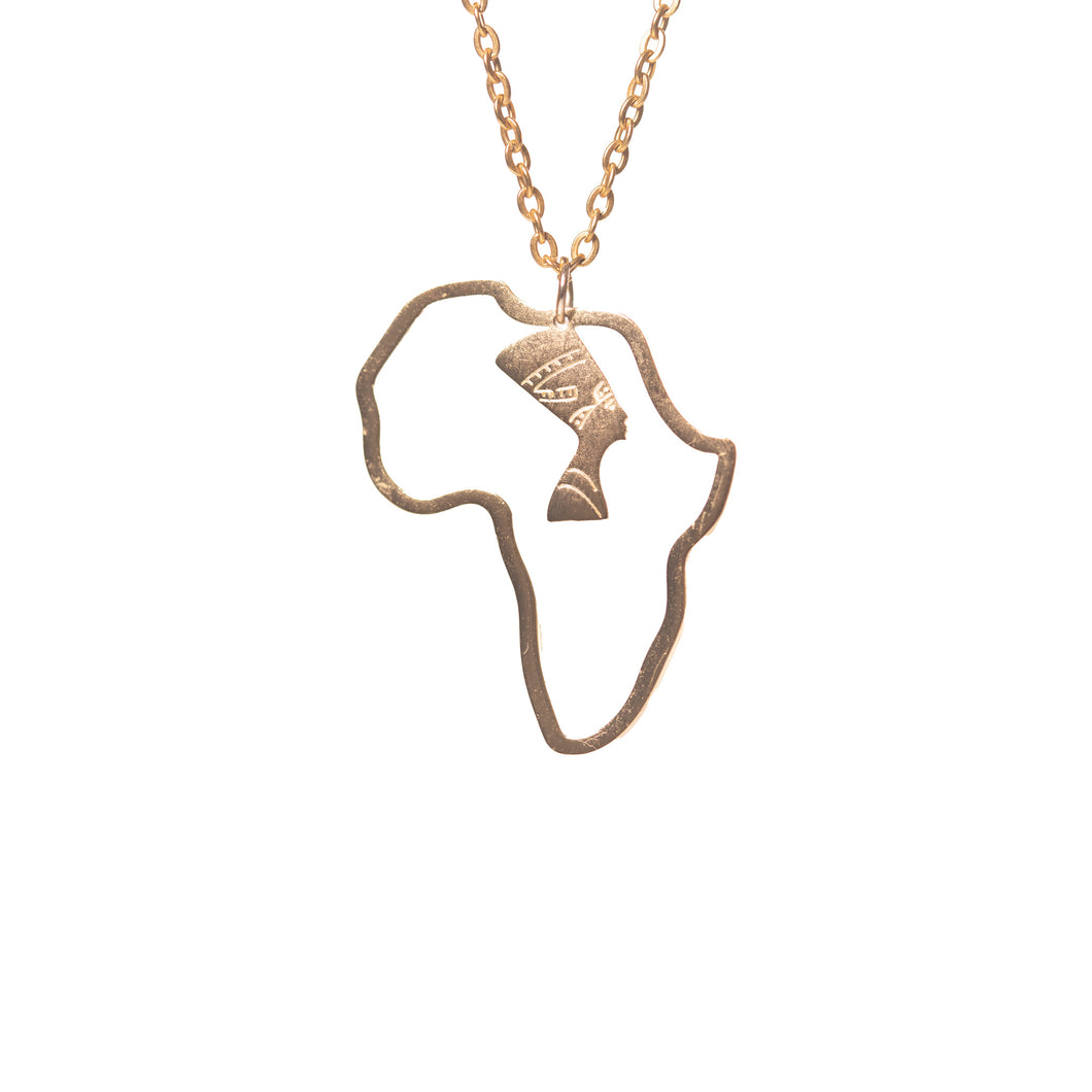 Nefertiti Africa Map Necklace