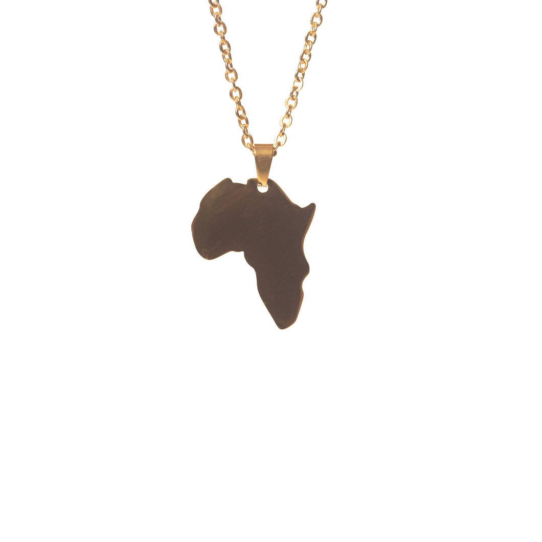 Africa Solid Map Necklace