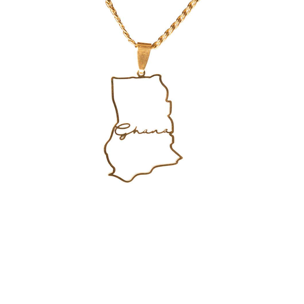 Ghana Outline Map Necklace