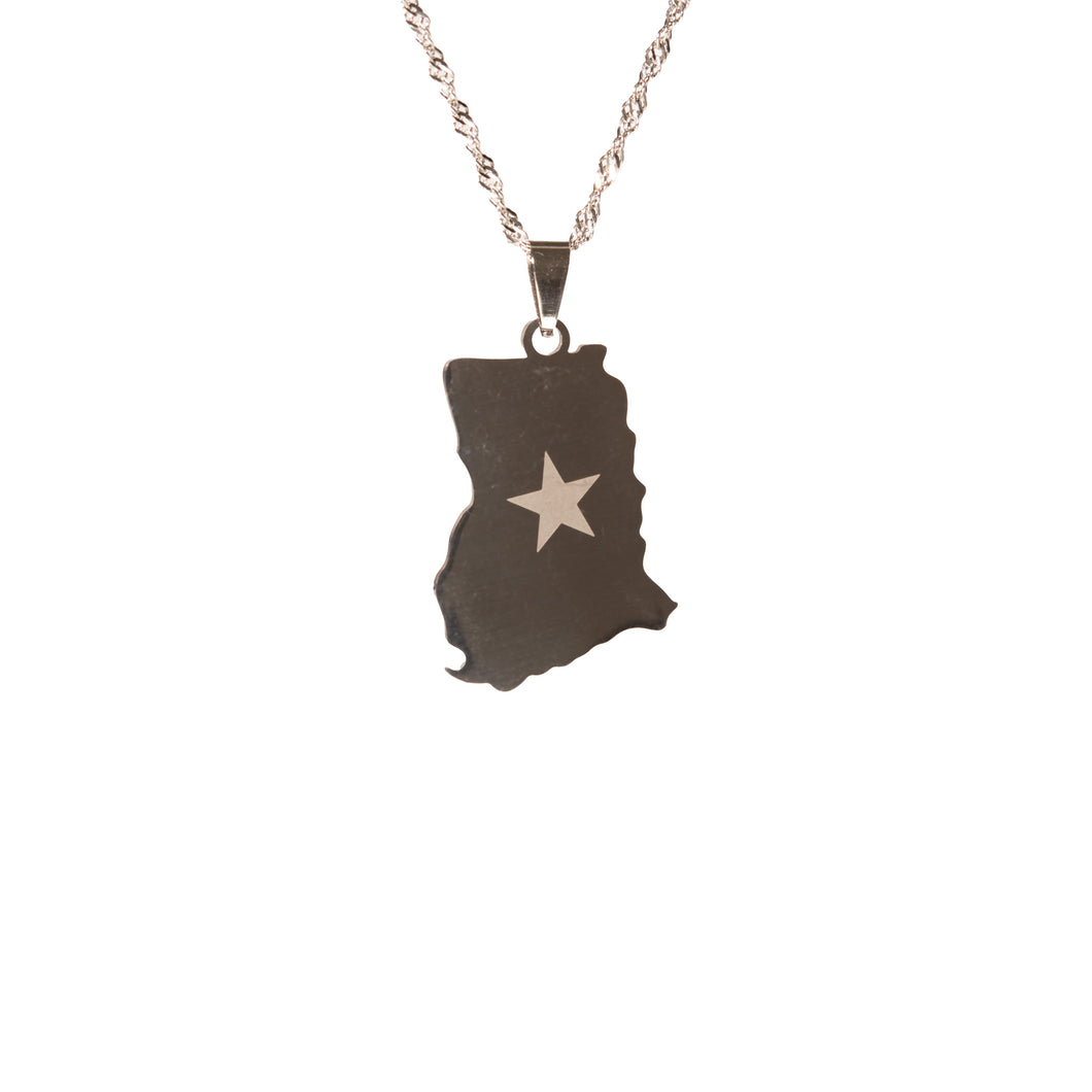 Ghana Map Necklace