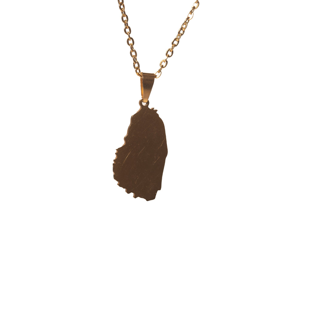 St Vincent Map Necklace