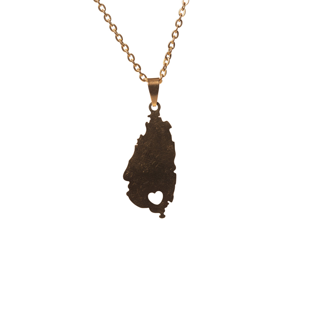 St Lucia Map Necklace