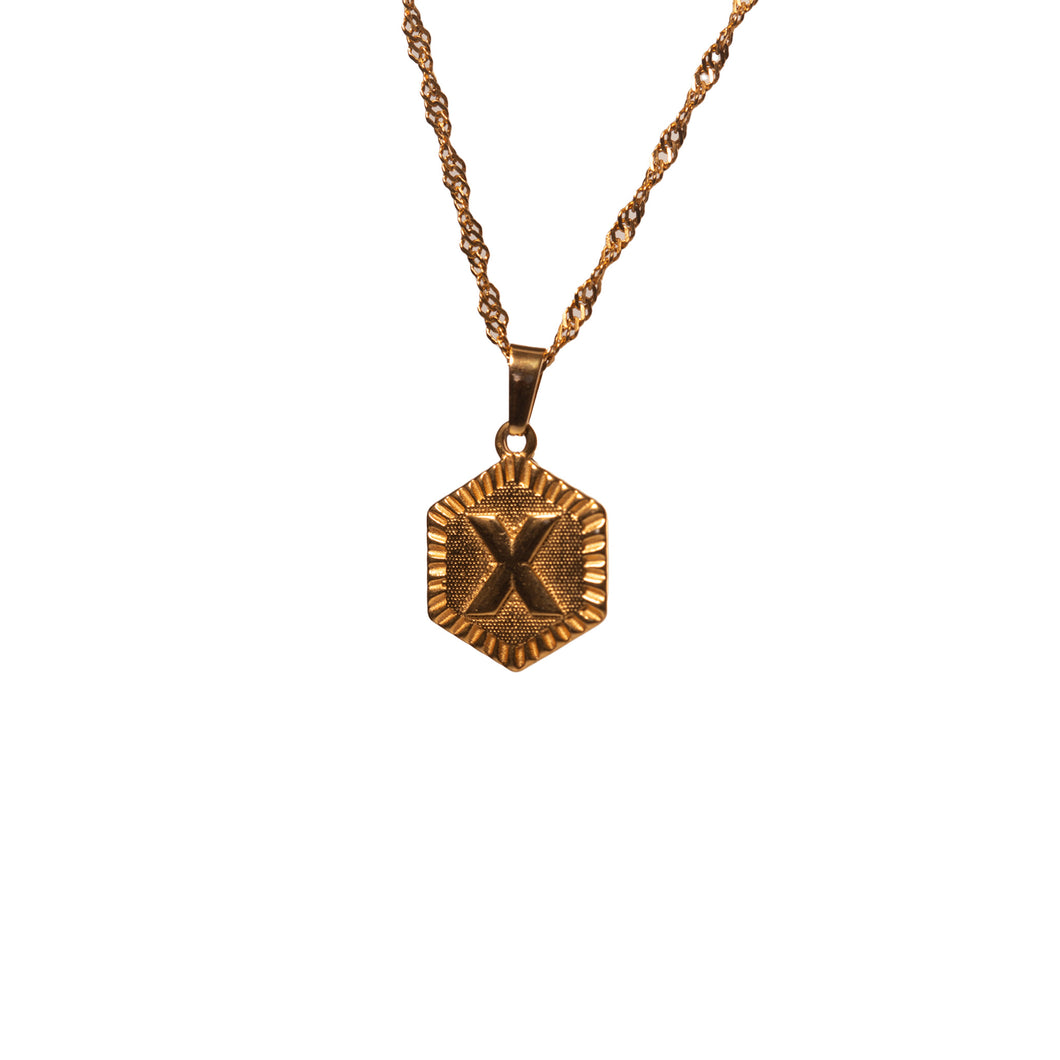 Hexagon Initial Necklace