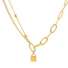 Load image into Gallery viewer, Padlock Triple Chain Necklace
