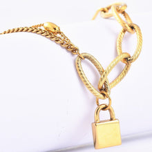 Load image into Gallery viewer, Padlock Triple Chain Necklace
